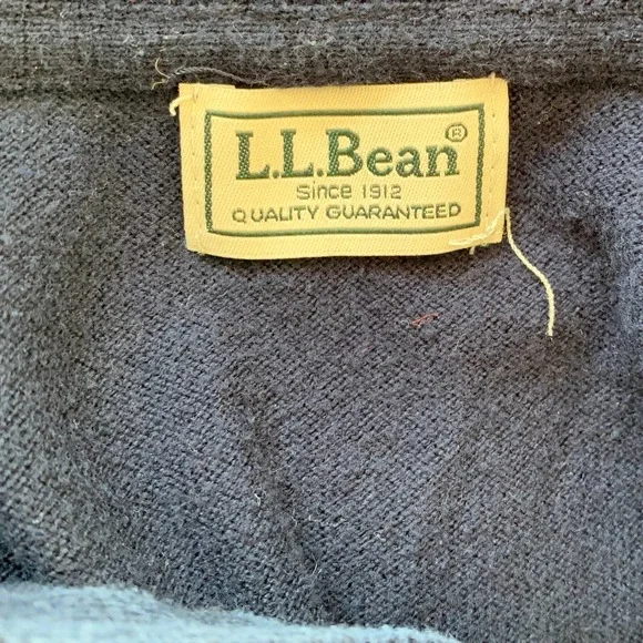 L.L. Bean Cashmere Blend Mock Neck 1/4 Zip Long Sleeve Pullover Blue Men’s LARGE - Picture 7 of 8